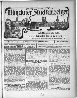 Münchener Stadtanzeiger und "Münchener Ratschkathl" (Münchener Ratsch-Kathl) Samstag 21. Oktober 1911