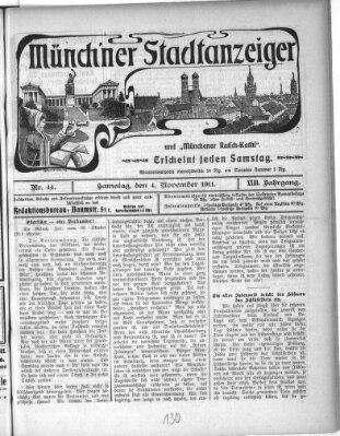 Münchener Stadtanzeiger und "Münchener Ratschkathl" (Münchener Ratsch-Kathl) Samstag 4. November 1911