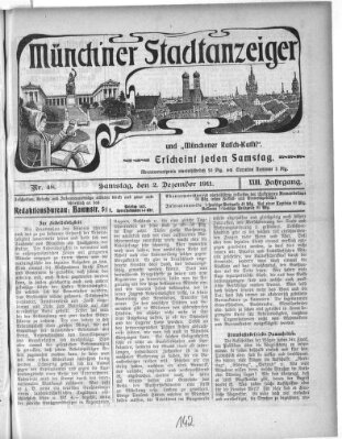 Münchener Stadtanzeiger und "Münchener Ratschkathl" (Münchener Ratsch-Kathl) Samstag 2. Dezember 1911