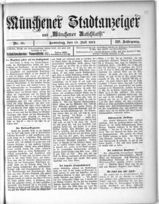 Münchener Stadtanzeiger und "Münchener Ratschkathl" (Münchener Ratsch-Kathl) Samstag 13. Juli 1912