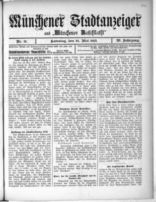 Münchener Stadtanzeiger und "Münchener Ratschkathl" (Münchener Ratsch-Kathl) Samstag 24. Mai 1913