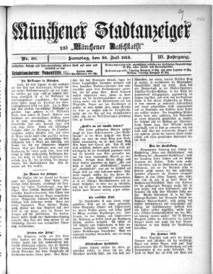 Münchener Stadtanzeiger und "Münchener Ratschkathl" (Münchener Ratsch-Kathl) Samstag 26. Juli 1913