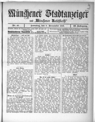 Münchener Stadtanzeiger und "Münchener Ratschkathl" (Münchener Ratsch-Kathl) Samstag 8. November 1913