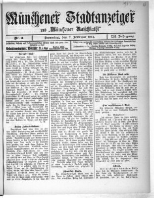 Münchener Stadtanzeiger und "Münchener Ratschkathl" (Münchener Ratsch-Kathl) Samstag 7. Februar 1914