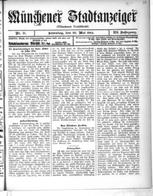 Münchener Stadtanzeiger (Münchener Ratsch-Kathl) Samstag 23. Mai 1914