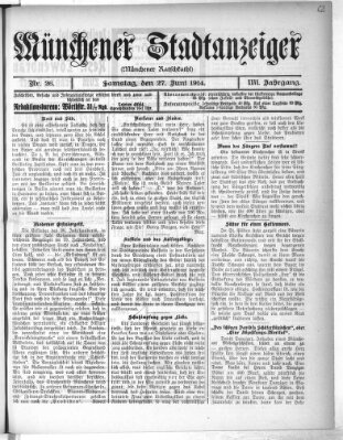 Münchener Stadtanzeiger (Münchener Ratsch-Kathl) Samstag 27. Juni 1914