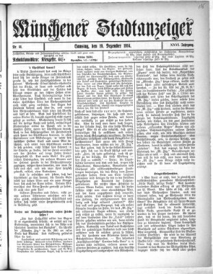 Münchener Stadtanzeiger (Münchener Ratsch-Kathl) Samstag 19. Dezember 1914