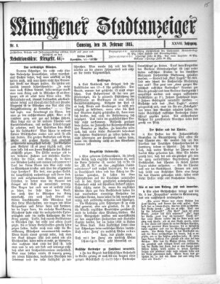 Münchener Stadtanzeiger (Münchener Ratsch-Kathl) Samstag 20. Februar 1915