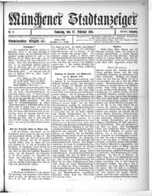 Münchener Stadtanzeiger (Münchener Ratsch-Kathl) Samstag 27. Februar 1915