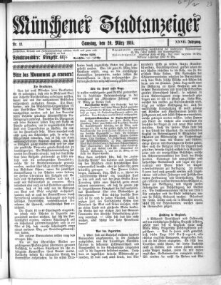 Münchener Stadtanzeiger (Münchener Ratsch-Kathl) Samstag 20. März 1915