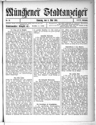 Münchener Stadtanzeiger (Münchener Ratsch-Kathl) Samstag 8. Mai 1915