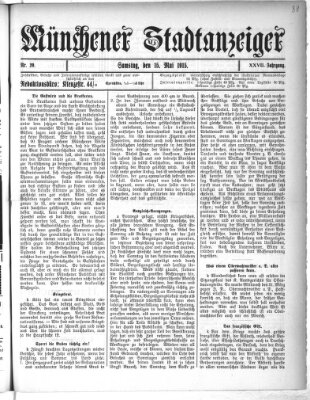 Münchener Stadtanzeiger (Münchener Ratsch-Kathl) Samstag 15. Mai 1915