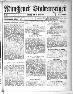 Münchener Stadtanzeiger (Münchener Ratsch-Kathl) Samstag 12. Juni 1915