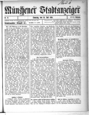 Münchener Stadtanzeiger (Münchener Ratsch-Kathl) Samstag 10. Juli 1915