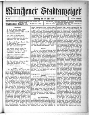 Münchener Stadtanzeiger (Münchener Ratsch-Kathl) Samstag 17. Juli 1915