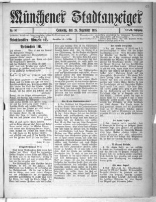 Münchener Stadtanzeiger (Münchener Ratsch-Kathl) Samstag 25. Dezember 1915