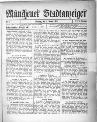 Münchener Stadtanzeiger (Münchener Ratsch-Kathl) Samstag 8. Januar 1916