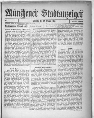 Münchener Stadtanzeiger (Münchener Ratsch-Kathl) Samstag 12. Februar 1916