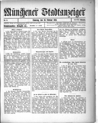 Münchener Stadtanzeiger (Münchener Ratsch-Kathl) Samstag 26. Februar 1916