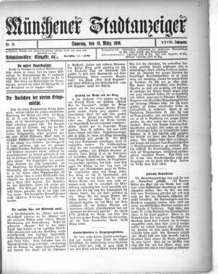 Münchener Stadtanzeiger (Münchener Ratsch-Kathl) Samstag 18. März 1916