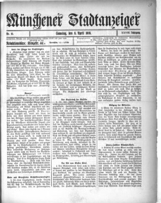 Münchener Stadtanzeiger (Münchener Ratsch-Kathl) Samstag 8. April 1916