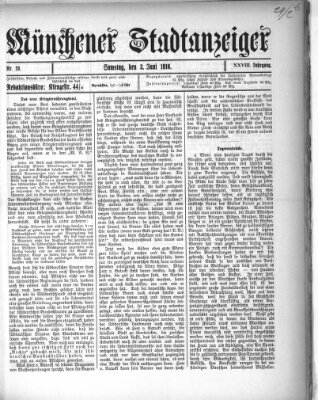 Münchener Stadtanzeiger (Münchener Ratsch-Kathl) Samstag 3. Juni 1916