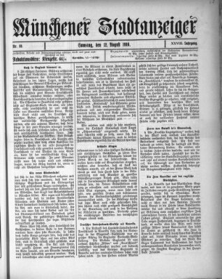 Münchener Stadtanzeiger (Münchener Ratsch-Kathl) Samstag 12. August 1916