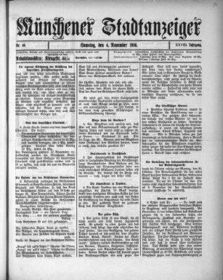 Münchener Stadtanzeiger (Münchener Ratsch-Kathl) Samstag 4. November 1916