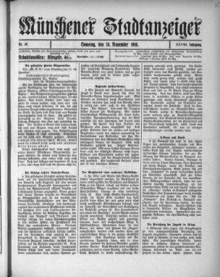 Münchener Stadtanzeiger (Münchener Ratsch-Kathl) Samstag 18. November 1916