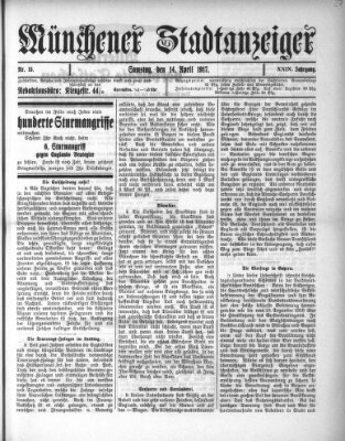 Münchener Stadtanzeiger (Münchener Ratsch-Kathl) Samstag 14. April 1917