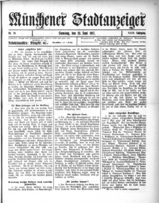 Münchener Stadtanzeiger (Münchener Ratsch-Kathl) Samstag 23. Juni 1917