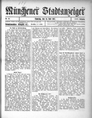 Münchener Stadtanzeiger (Münchener Ratsch-Kathl) Samstag 14. Juli 1917