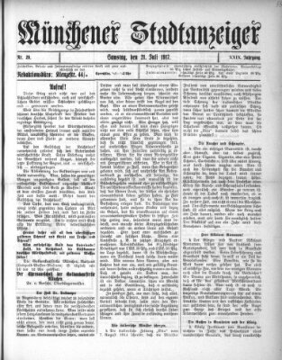 Münchener Stadtanzeiger (Münchener Ratsch-Kathl) Samstag 21. Juli 1917