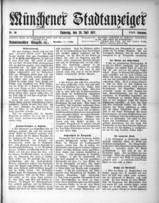 Münchener Stadtanzeiger (Münchener Ratsch-Kathl) Samstag 28. Juli 1917