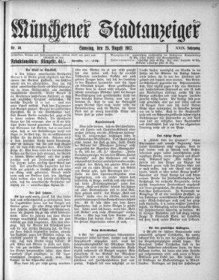 Münchener Stadtanzeiger (Münchener Ratsch-Kathl) Samstag 25. August 1917