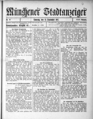 Münchener Stadtanzeiger (Münchener Ratsch-Kathl) Samstag 15. September 1917