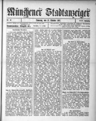 Münchener Stadtanzeiger (Münchener Ratsch-Kathl) Samstag 27. Oktober 1917