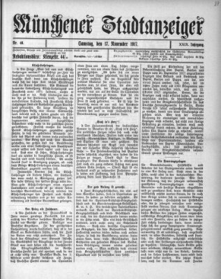 Münchener Stadtanzeiger (Münchener Ratsch-Kathl) Samstag 17. November 1917