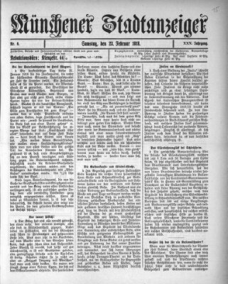 Münchener Stadtanzeiger (Münchener Ratsch-Kathl) Samstag 23. Februar 1918