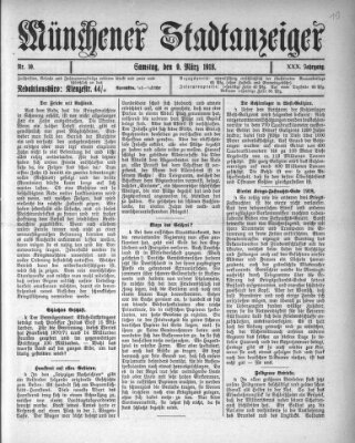 Münchener Stadtanzeiger (Münchener Ratsch-Kathl) Samstag 9. März 1918