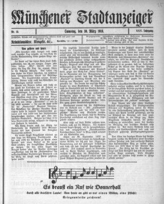 Münchener Stadtanzeiger (Münchener Ratsch-Kathl) Samstag 30. März 1918