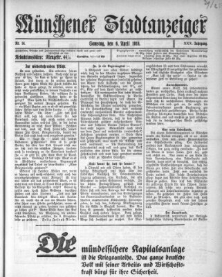 Münchener Stadtanzeiger (Münchener Ratsch-Kathl) Samstag 6. April 1918