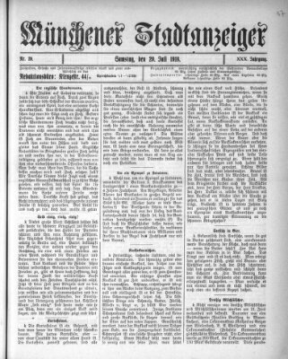 Münchener Stadtanzeiger (Münchener Ratsch-Kathl) Samstag 20. Juli 1918