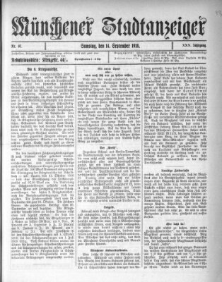 Münchener Stadtanzeiger (Münchener Ratsch-Kathl) Samstag 14. September 1918