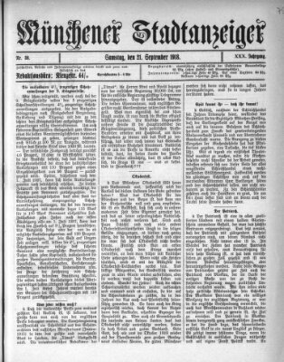 Münchener Stadtanzeiger (Münchener Ratsch-Kathl) Samstag 21. September 1918