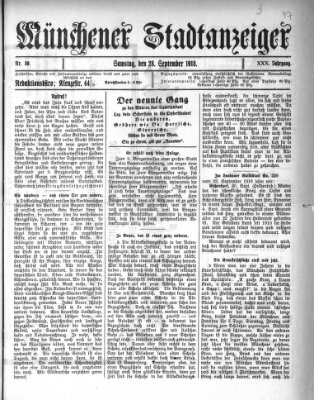 Münchener Stadtanzeiger (Münchener Ratsch-Kathl) Samstag 28. September 1918