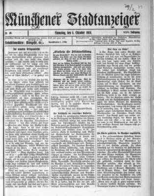 Münchener Stadtanzeiger (Münchener Ratsch-Kathl) Samstag 5. Oktober 1918