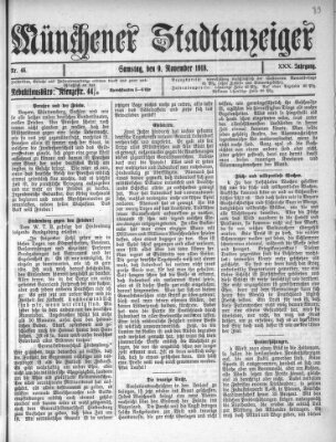 Münchener Stadtanzeiger (Münchener Ratsch-Kathl) Samstag 9. November 1918