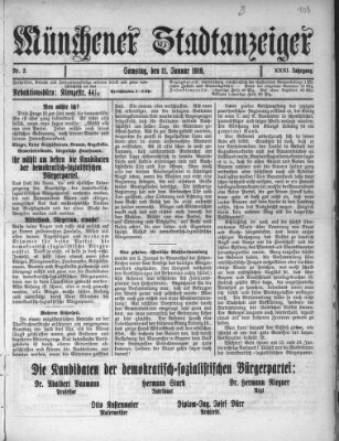 Münchener Stadtanzeiger (Münchener Ratsch-Kathl) Samstag 11. Januar 1919