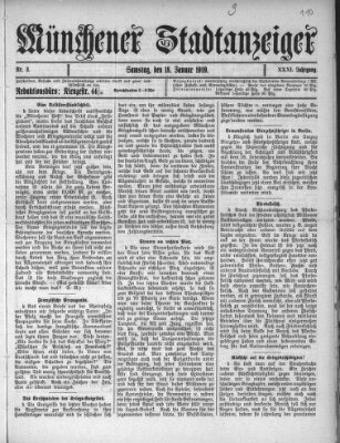 Münchener Stadtanzeiger (Münchener Ratsch-Kathl) Samstag 18. Januar 1919